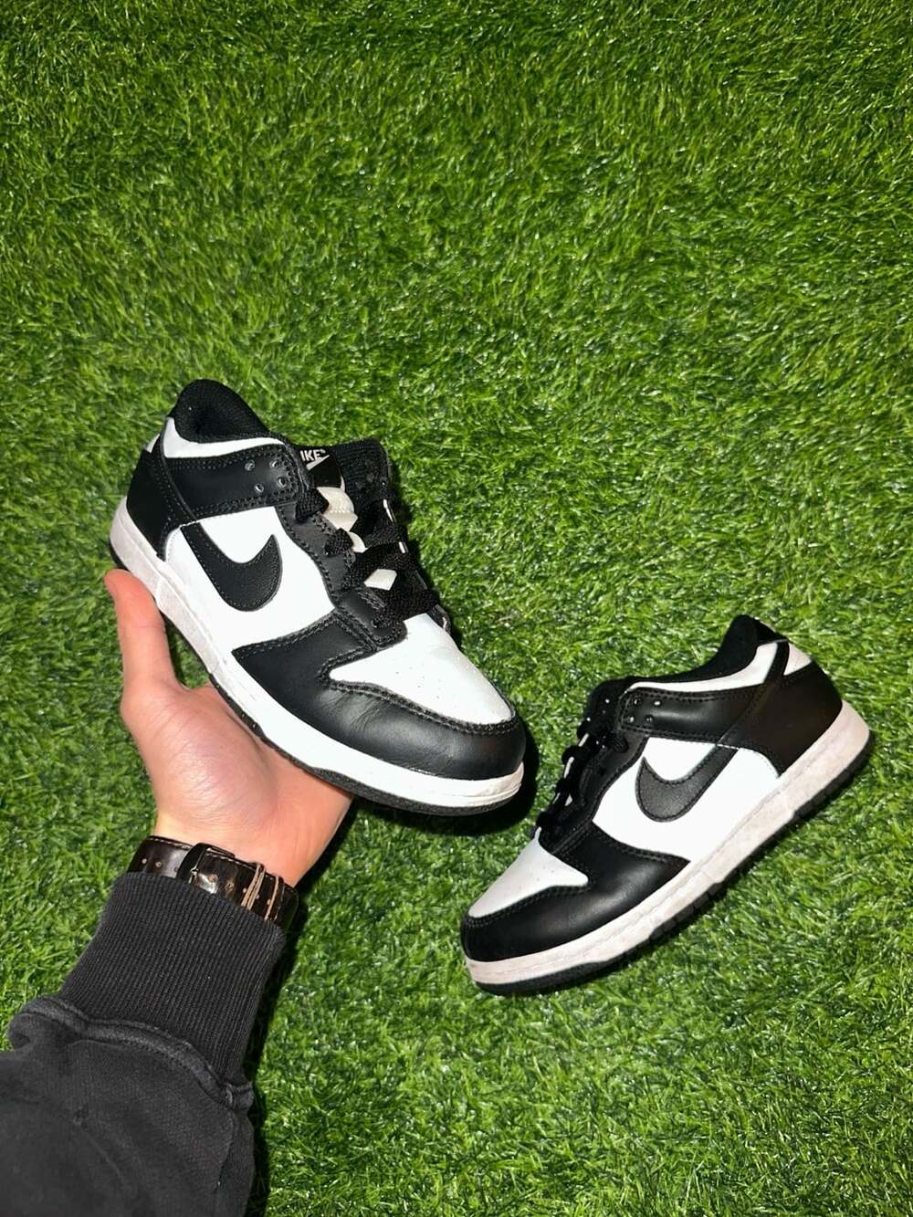 Nike Dunk Low Black White panda shoes size 3Y